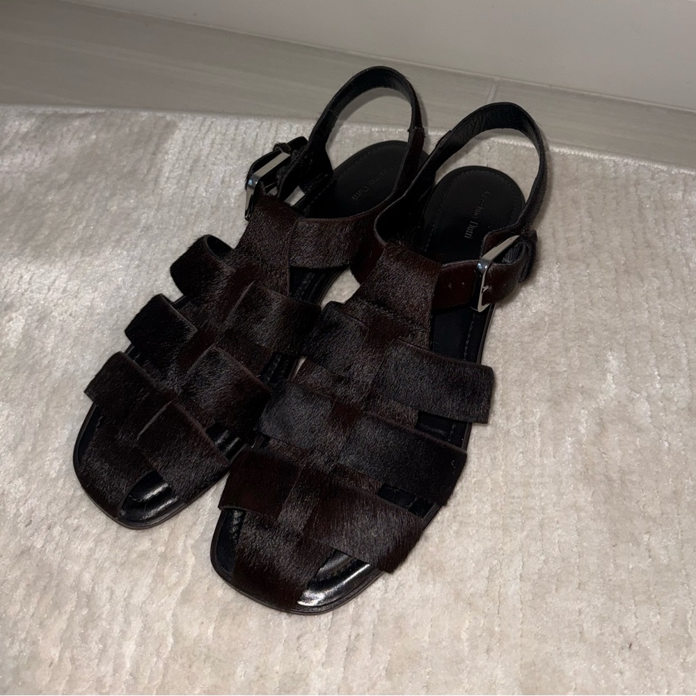 Massimo Dutti Fisherman Sandals,41, Brown Fur - Picture 11 of 17